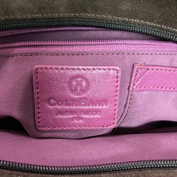 Chocolate Pink Cole Haan Alexa Suede Shoulder Bag - Picture 6 of 13